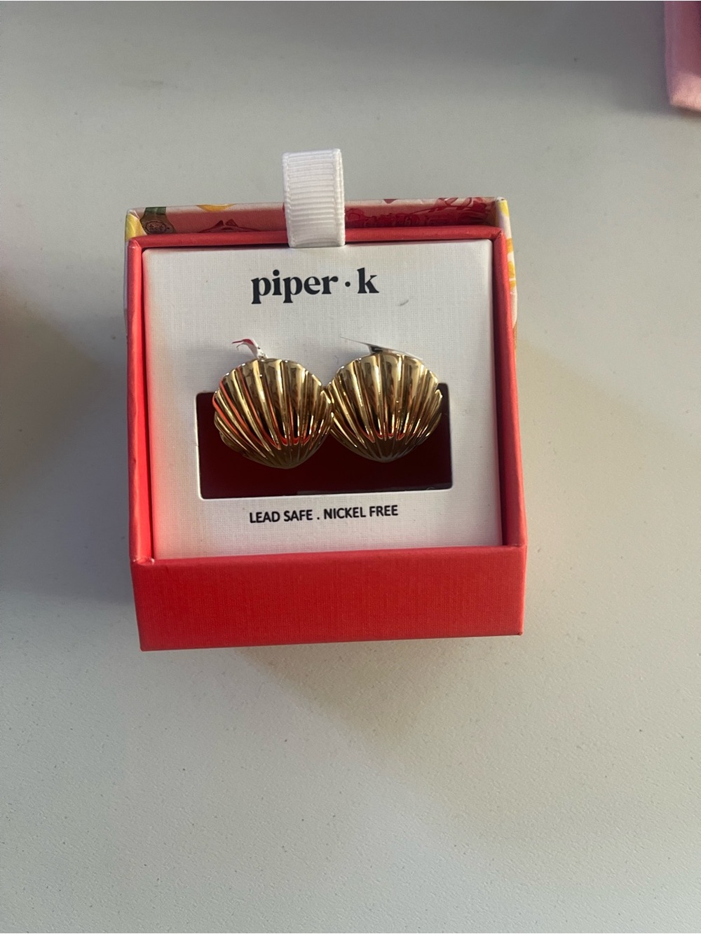 piper.k Gold Shell Stud Earrings